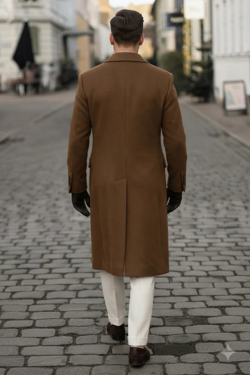 Elegant winter men's overcoat-Back