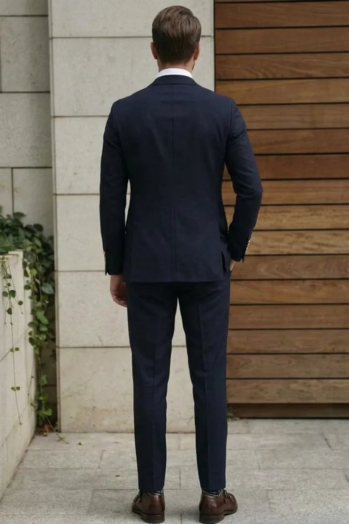 Navy Blue Reception Suit For Men&