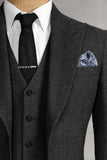 Dark Grey Tweed Suit Vintage Winter Suit Tweed Premium Suits For Him