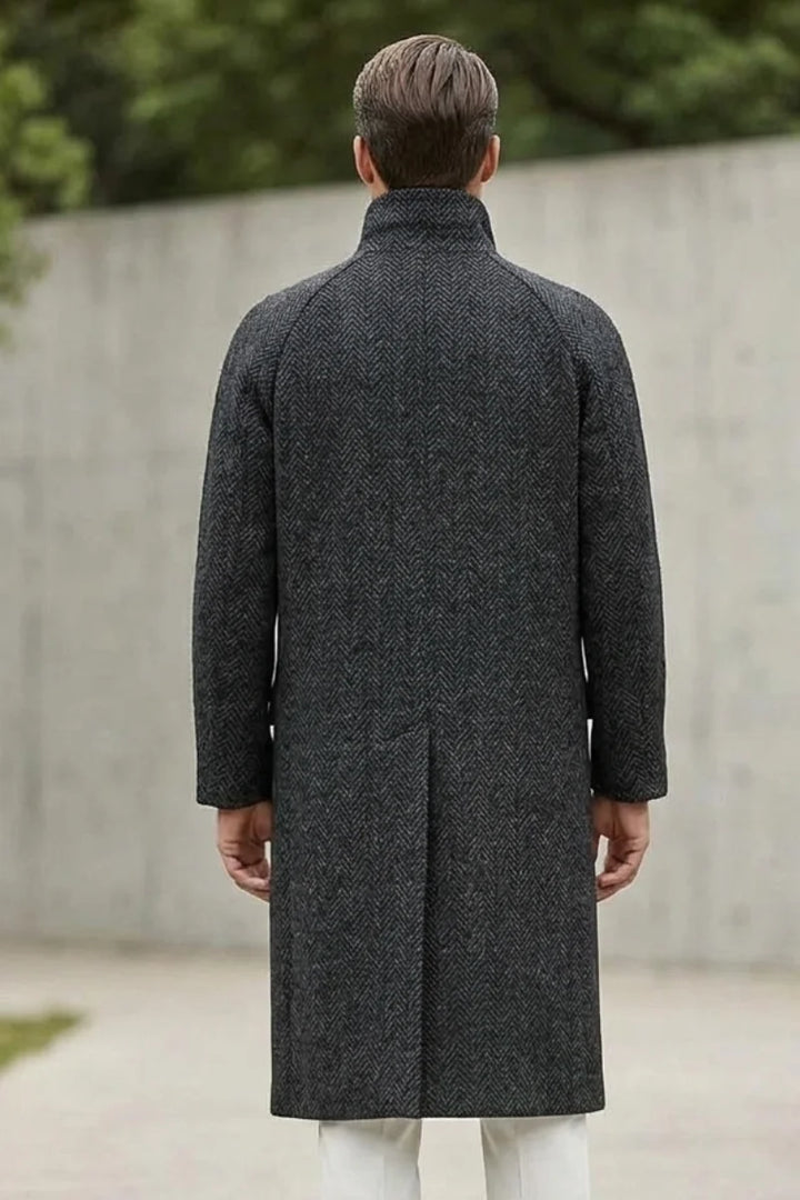 Stylish long coat for men-Back