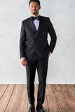 Men Double Breasted Black Tuxedo Wedding New Stylish Party Wear Suit For Him