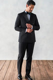 Men Double Breasted Black Tuxedo Wedding New Stylish Party Wear Suit For Him