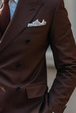 Men Coffee Brown Wedding Suit Dinner Suit Double Breasted DaVanchy 