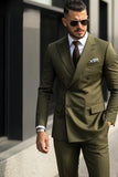 Men Olive Green 2 Piece Suit Green Suit Wedding Suits Green DaVanchy 