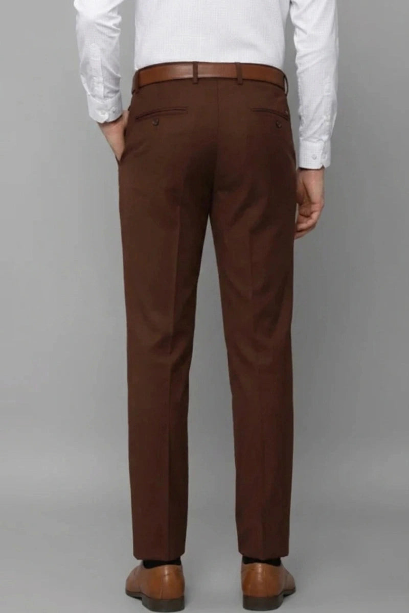Dark Rust Fomal Trouser For Men (Back)