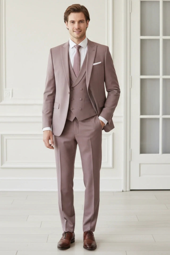 Rose Gold 3-Piece Suit For Men&