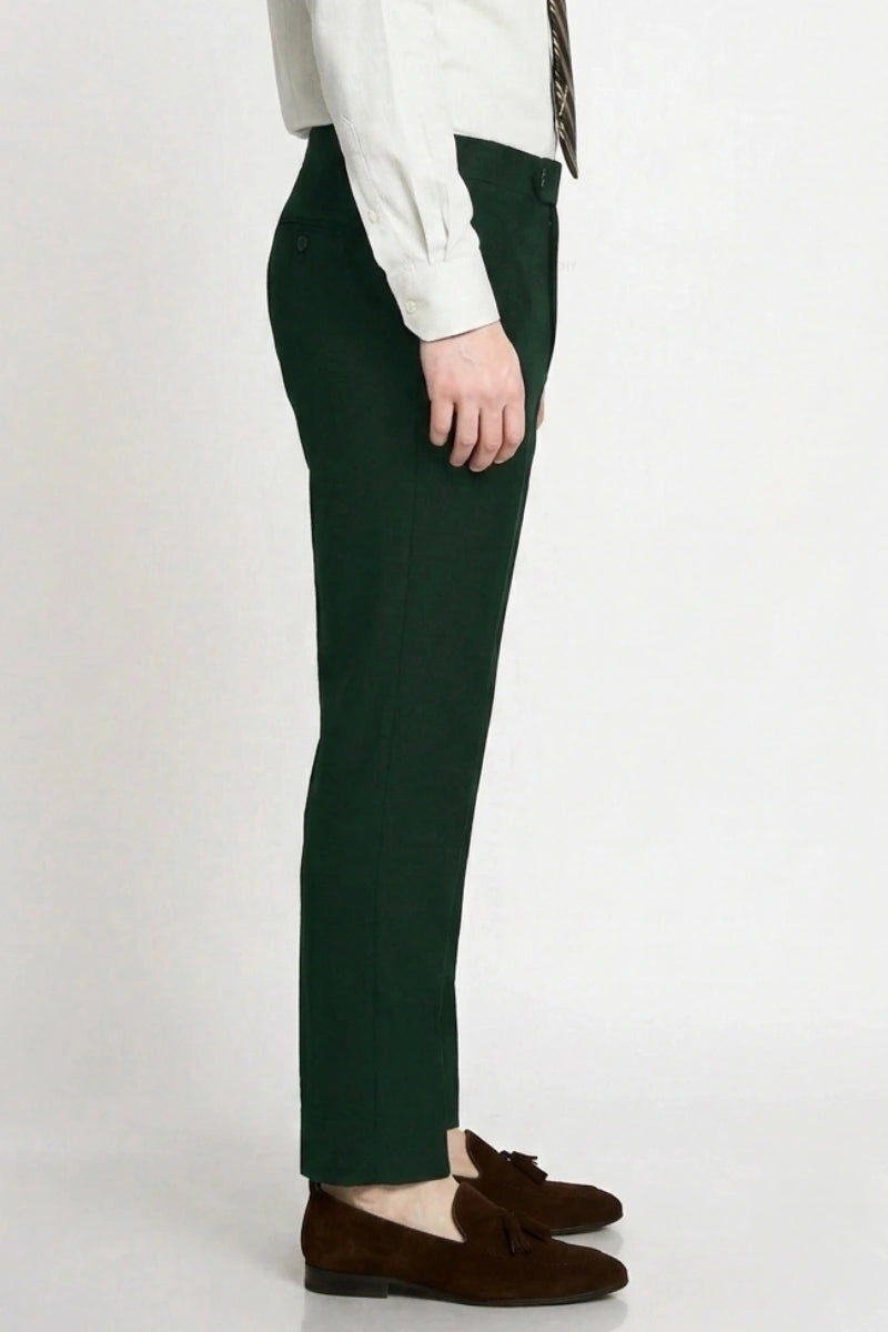 Emerald Green Tailored Dress Pants For Men&