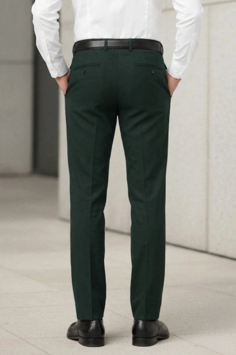 Emerald Green Straight Leg Dress Trouser For Men's (Back)