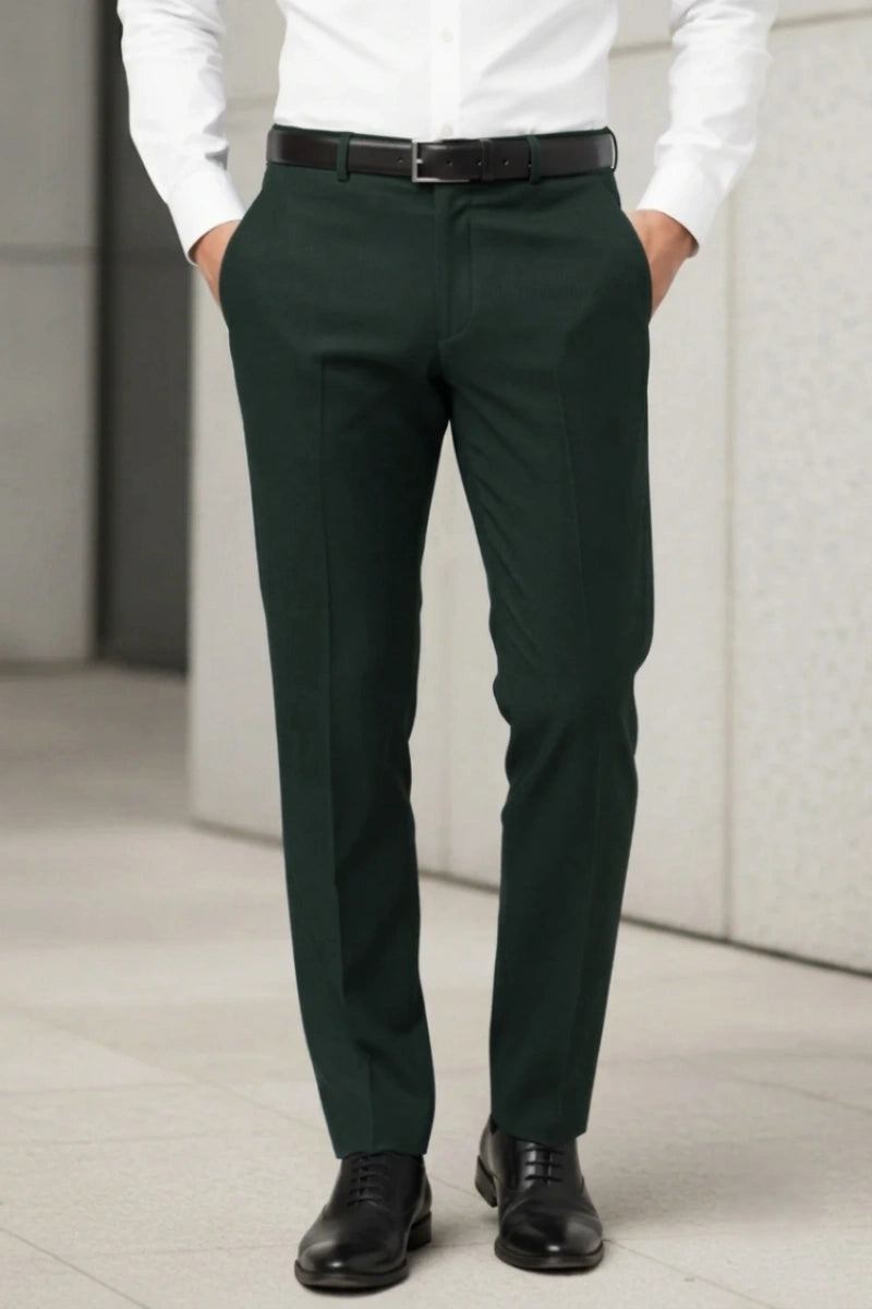 Men Emerald Green Formal Party Wear Pant (Front)