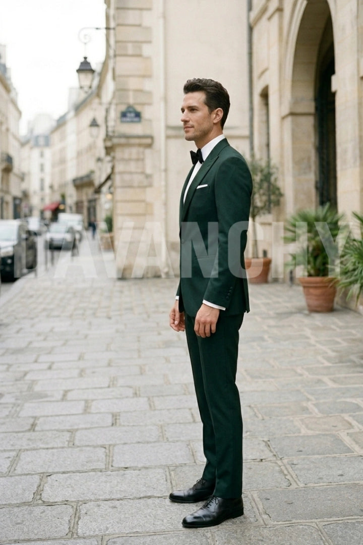 Premium emerald green two piece suit-Front
