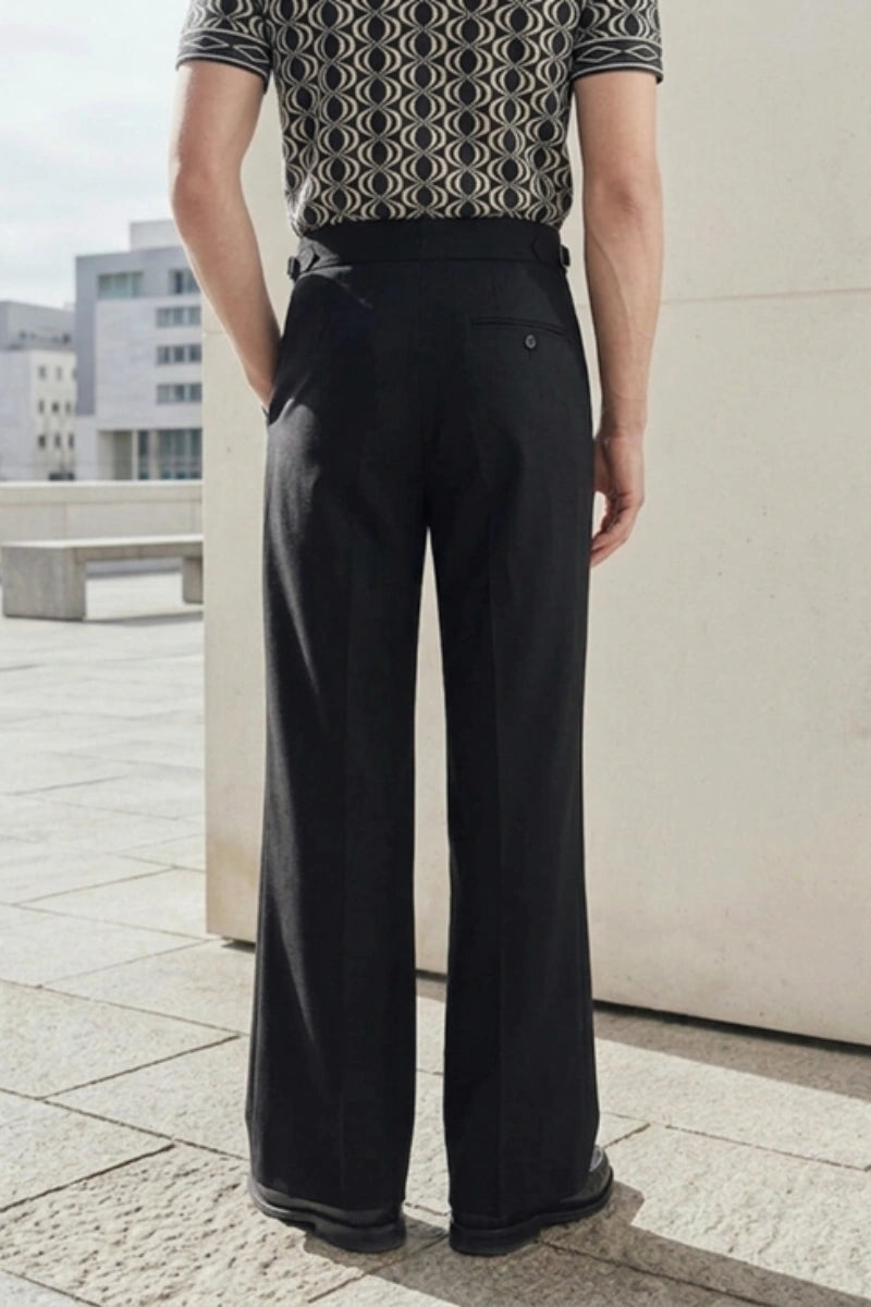 Black Tailored Dress Trouser For Men -Back