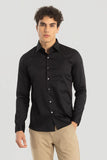 Black Shirt Cotton Shirt Black Formal Shirt Full Sleeve Shirt DaVanchy