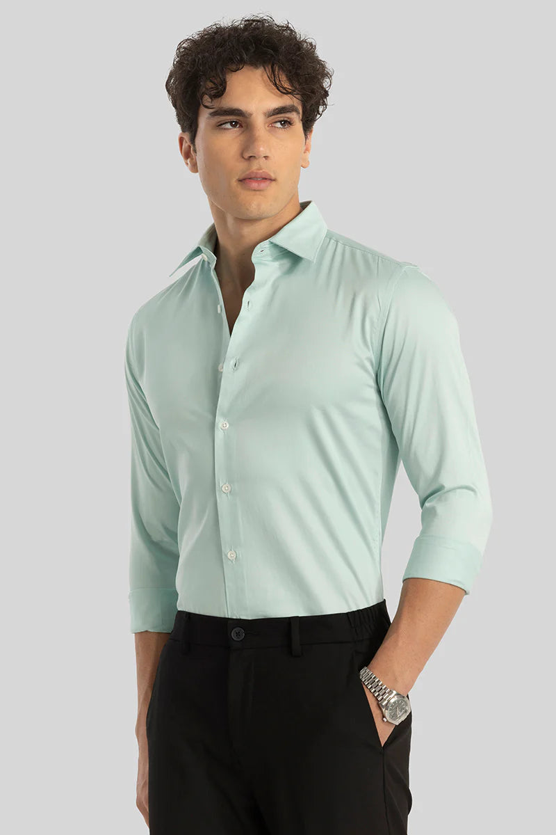 Formal Shirt Men Office Shirt Mint Green Party Wear Shirt Him DaVanchy