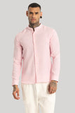 Pink Shirt Linen Summer Shirt Men Shirt Beach Linen Shirts DaVanchy