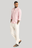 Pink Shirt Linen Summer Shirt Men Shirt Beach Linen Shirts DaVanchy