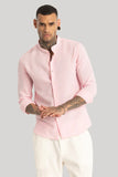 Pink Shirt Linen Summer Shirt Men Shirt Beach Linen Shirts DaVanchy