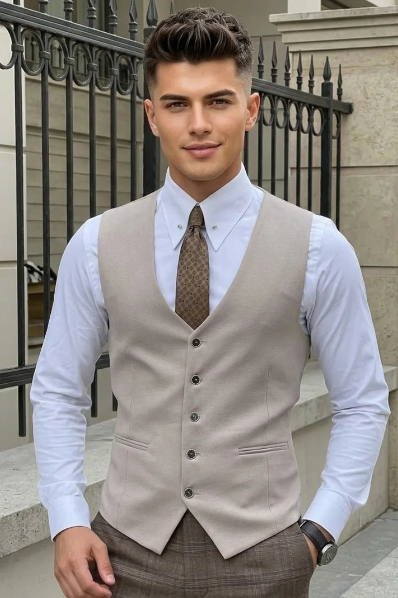 Men Formal Waistcoat Office and Business Wear-Front