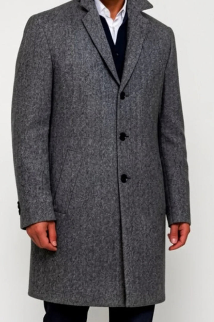 Men stylish single breasted overcoat
