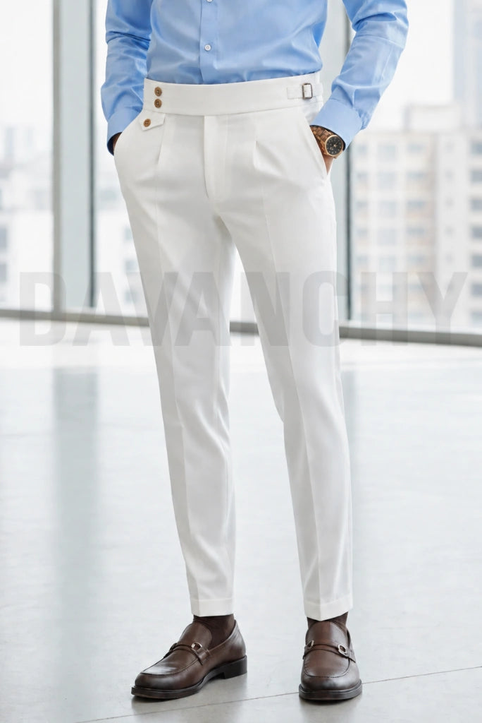 Men Premium White Gurkha Trouser-Front