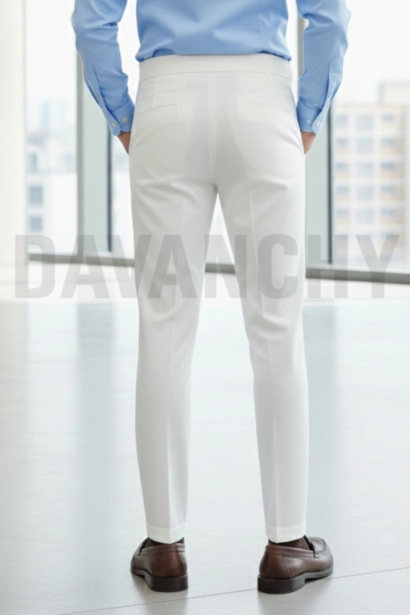 Formal Wedding Evening Gatherings and Night Outing Wear Italian Gurkha Trouser for Men-Back