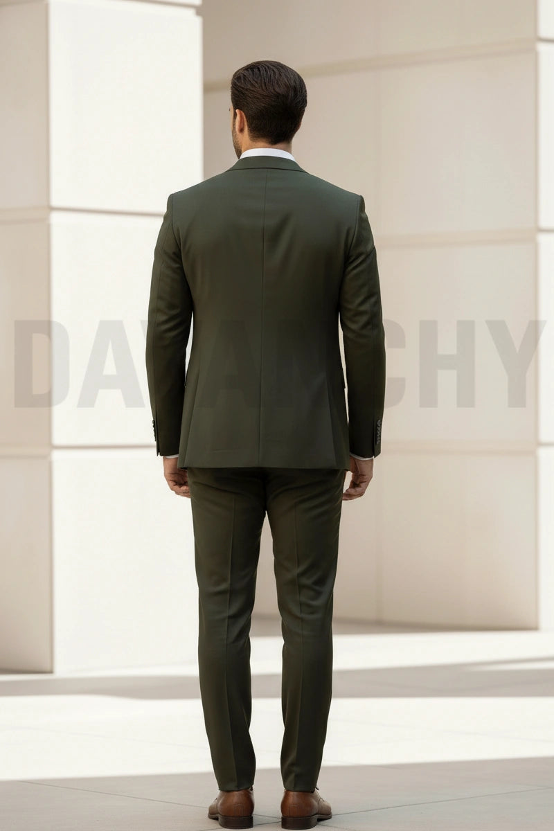Elegant formal wedding wear three piece suit for men-Back