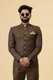 Mens Jodhpuri Jacket Traditional Indian Ethnic Blazer Coffee Brown DaVanchy