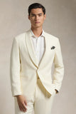 Men Linen Suit Cream Wedding Suit Linen Party Wear Linen Prom DaVanchy