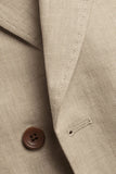 Men Beige Linen Suit Double Breasted Suit Summer Wedding Suit DaVanchy