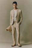 Men Linen Suit Cream Wedding Suit Linen Party Wear Linen Prom DaVanchy