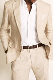 Men Linen Suit Cream Wedding Suit Linen Party Wear Linen Prom DaVanchy