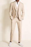 Men Linen Suit Cream Wedding Suit Linen Party Wear Linen Prom DaVanchy