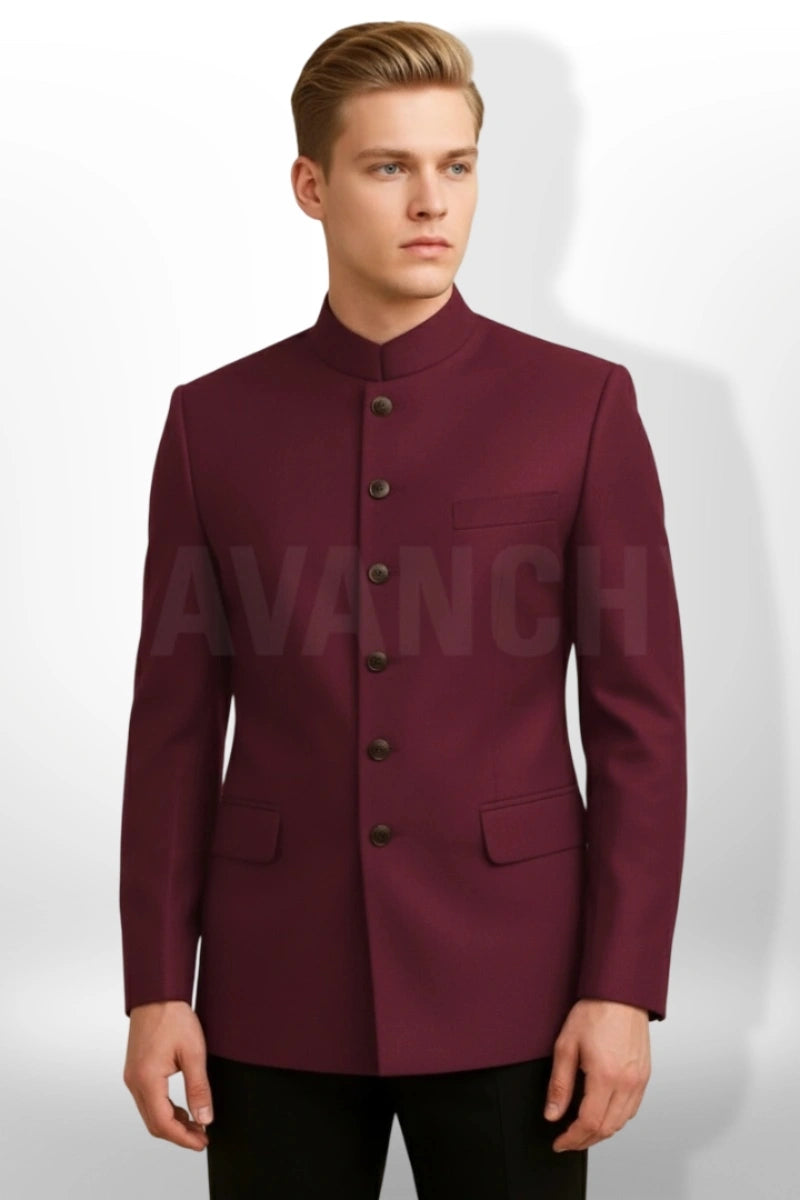 Men bandhgala blazer-Front