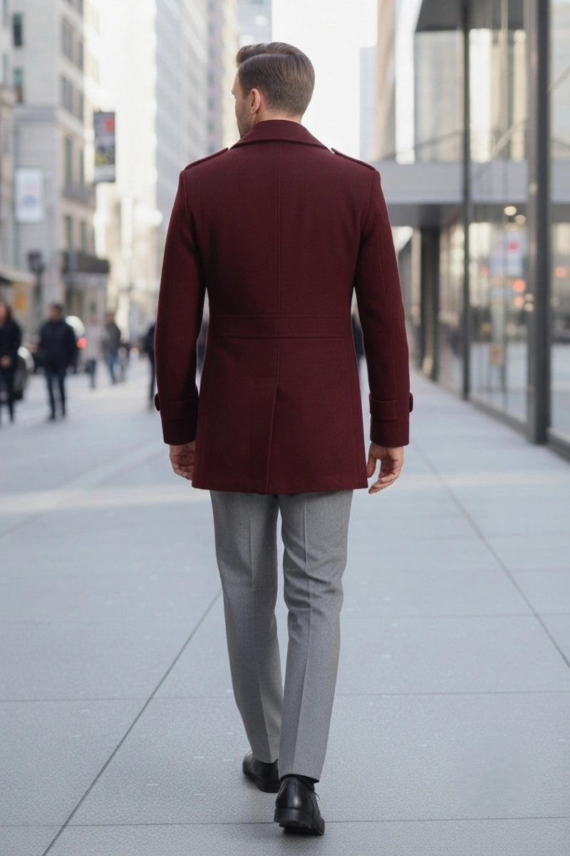 Double-Breasted Coat Men-Back