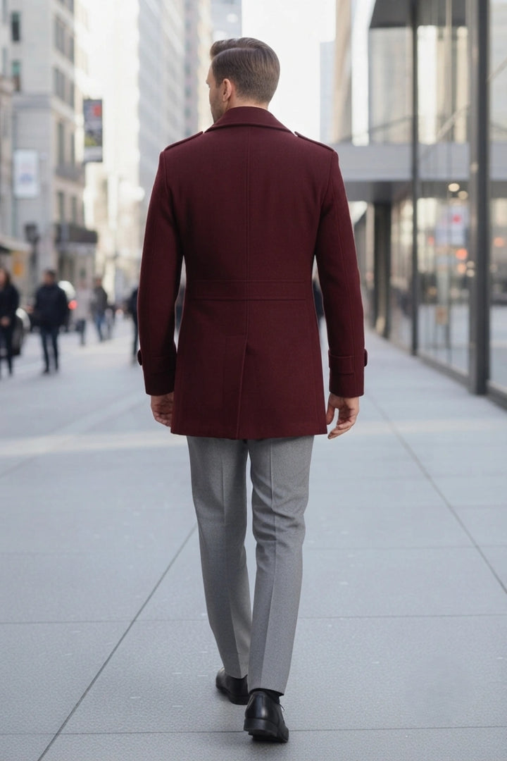 Double-Breasted Coat Men-Back