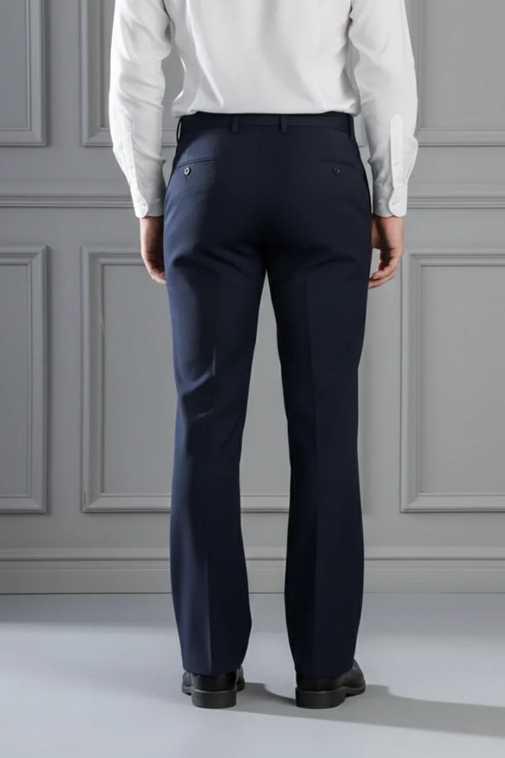 Navy Blue Stylish Bootcut Trouser For Men (Back)
