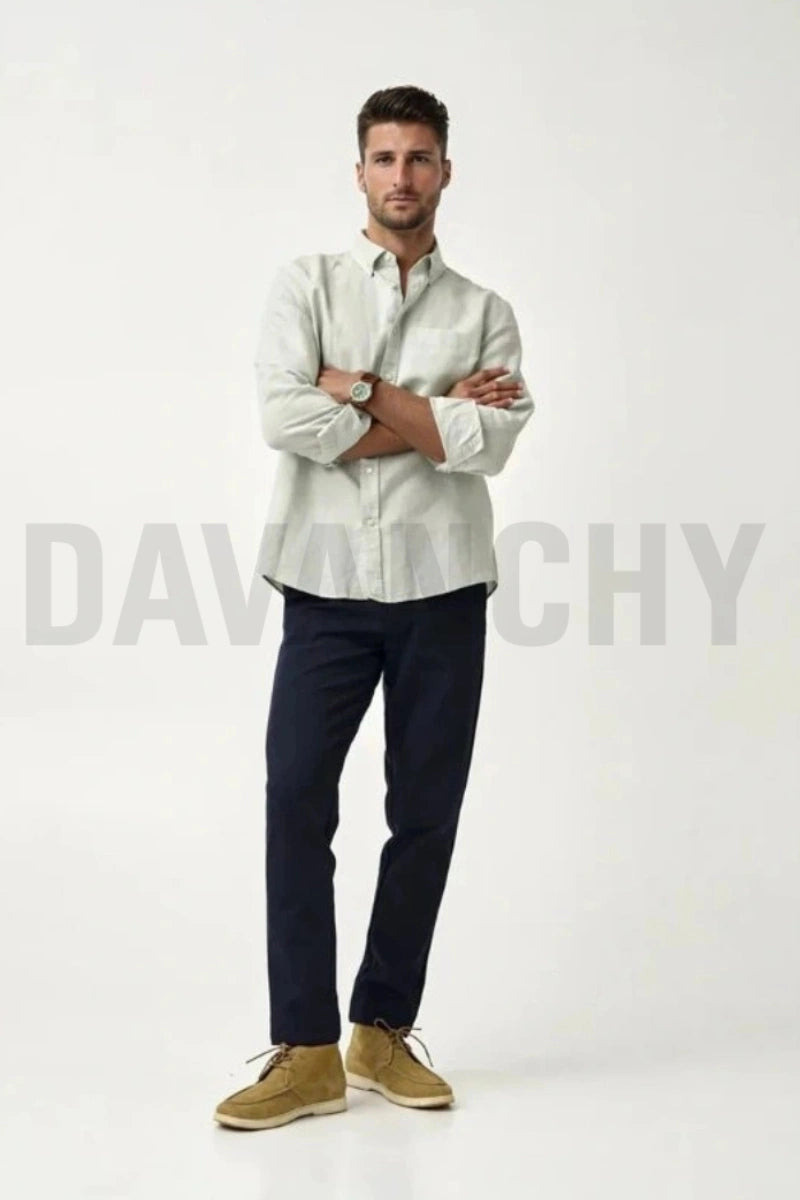 Stylish Navy Blue Office Wear Pant for Men-Front