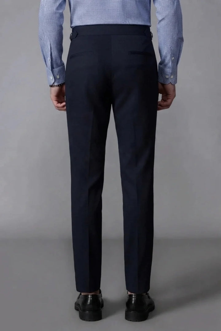 Men Black Navy Blue Formal Gurkha Trouser Premium-Back