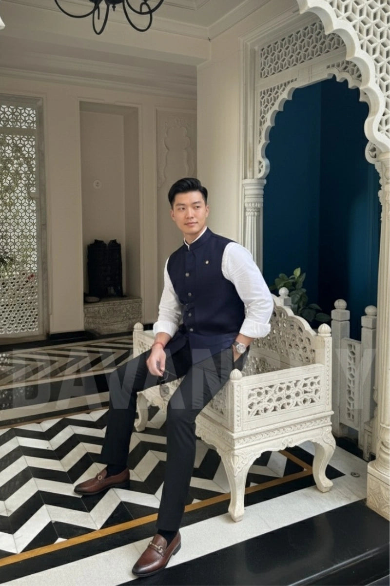 Stylish Designer Nehru Jacket-Side