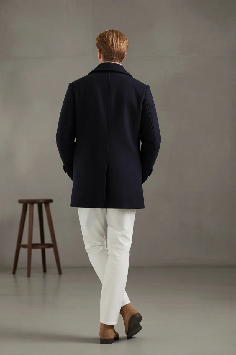 Men Peacoat Classic Wear - Back