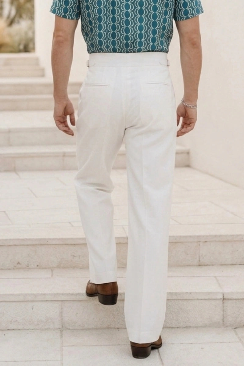 Men's Off White Flared Loose fit Trouser for Men-Back