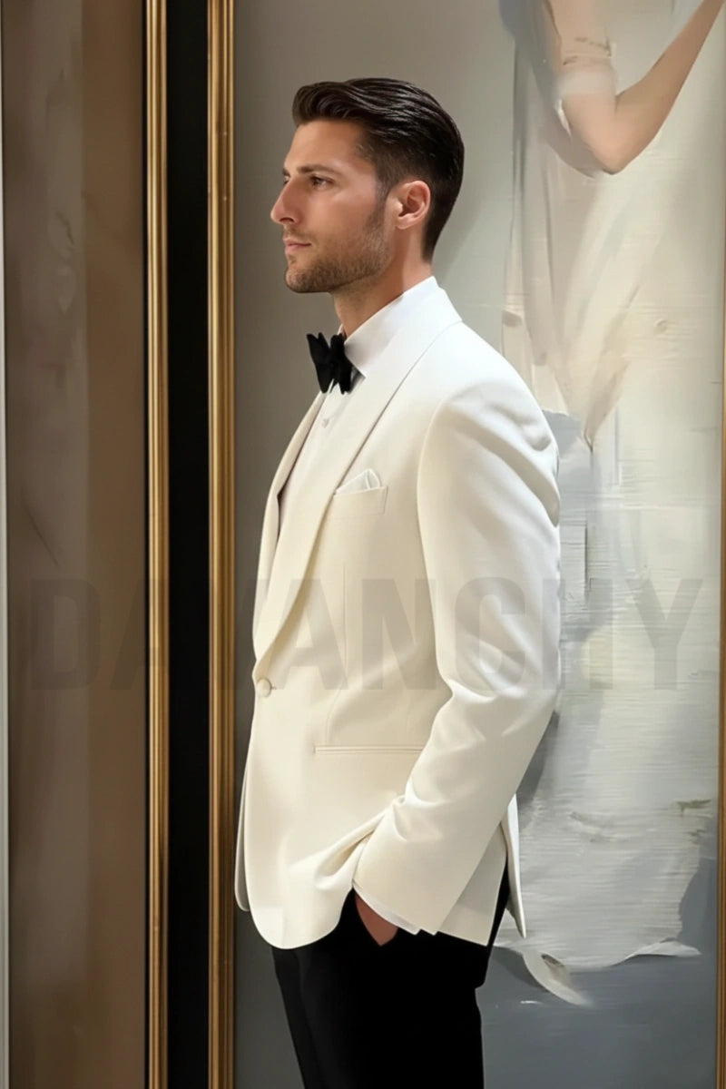 Men Off-White Formal Blazer | Engagement and Prom Party Wear Coat 52 Men Off-White Formal Blazer | Engagement and Prom Party Wear Coat 52
