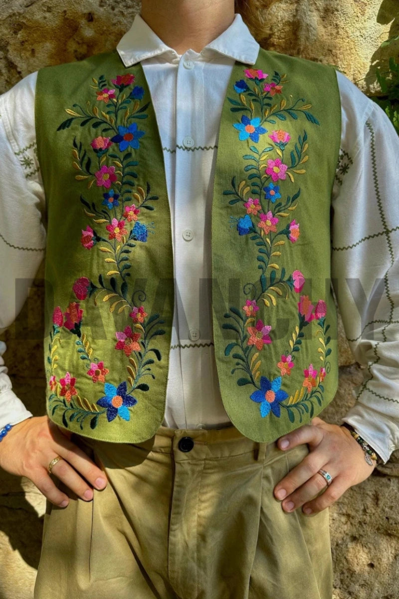 Western culture wear designer waistcoat style jacket for men-Front