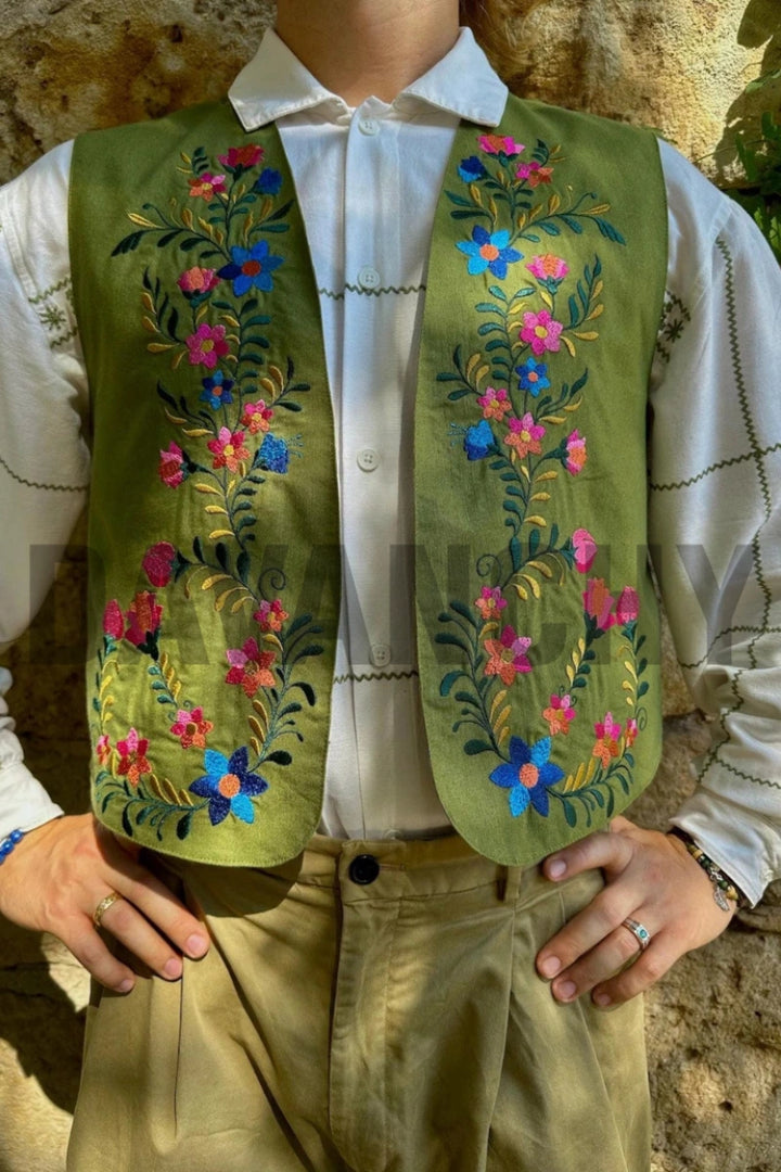 Western culture wear designer waistcoat style jacket for men-Front