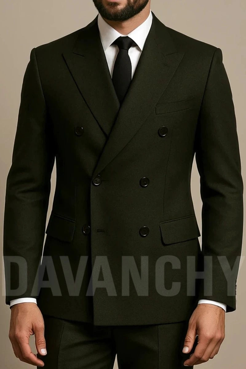 men-olive-green-2-piece-suit-double-breasted-suit-business-formal-suit