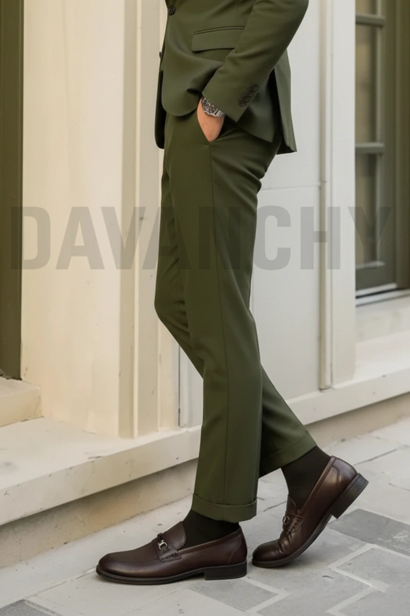 Buy Now Olive Green Trouser for Men – Office and Business Wear Pant