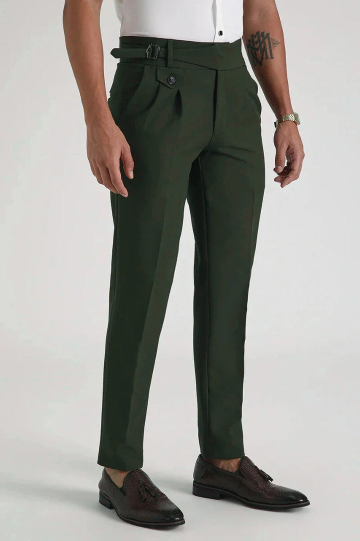 Olive Green Gurkha Pant For Men Stylish Formal Pant