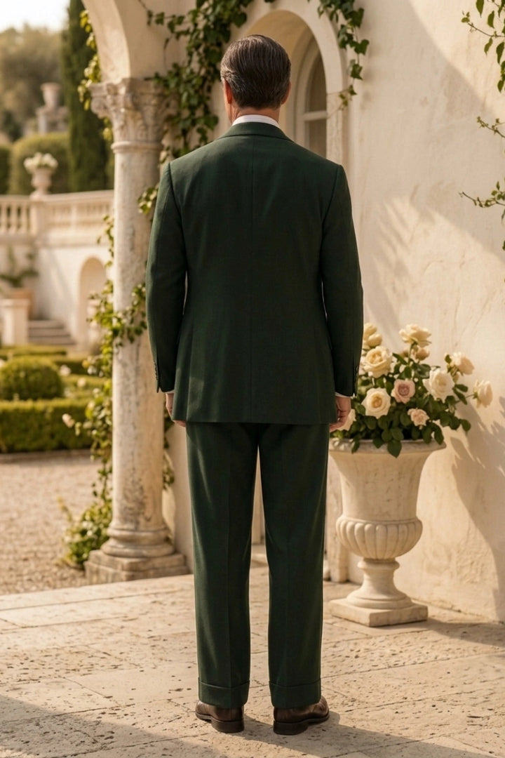 Olive Green Vintage Wedding Suit Fir Men&
