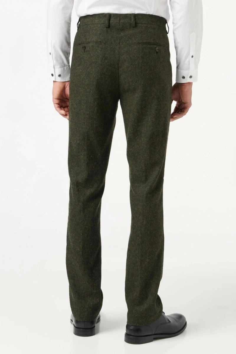 Men Elegant Party Wear Tweed Trouser- Back