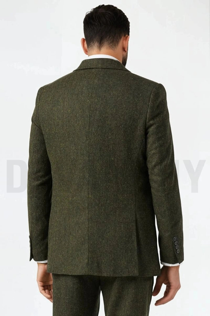 Men Business and Formal Events Wear Premium Tweed Coat-Back