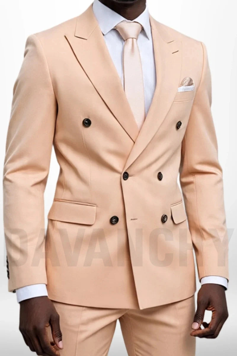 Peach Two-Piece Suit for Men – Perfect For Business Meetings and Special Occasions-Back